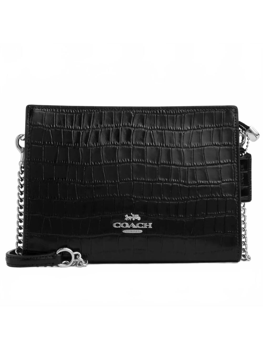 Coach Slim Crossbody Bag NWT Silver/Black CAT22 - Picture 4 of 6